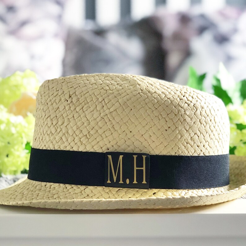 Trilby Personalised Women/'s Fashion Straw Hat Maggie Makes Personalised Straw Trilby Hat Beach Hat