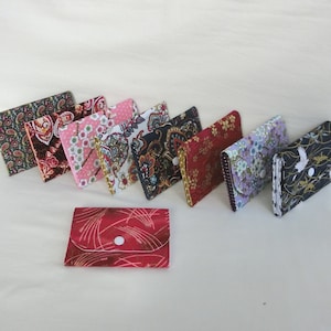 Porte Monnaie zippé à soufflets avec 2 compartiments à Document et Porte cartes, Tissu Coton, Pochette de rangement Sac à main Femme / Fille