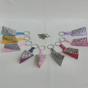 Chaveiro com flor de lavanda seca Berlingot, chaveiro de tecido estilo Liberty, joia para bolsa, presente feminino, feito à mão na França