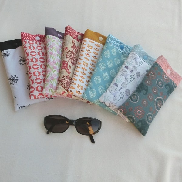 Étui molletonné pour Lunettes, Pochette en Tissu Coton, Trousse de rangement Téléphone, Accessoire de Sac à main,Cadeau Femme / Enfant Fille