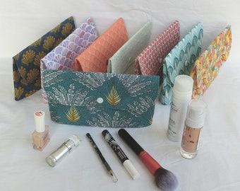 Pouch for Small Makeup, Cotton Fabric, Storage Tote Bag Accessory / Document Case, Pens, Medicines, Women's Case