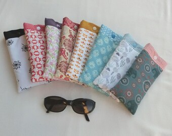 Étui molletonné pour Lunettes, Pochette en Tissu Coton, Trousse de rangement Téléphone, Accessoire de Sac à main,Cadeau Femme / Enfant Fille