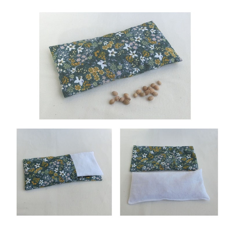 Bouillotte sèche déhoussable au Noyaux de cerises / 22 cm X 11 cm / Coussin relaxant, Tissu Coton Japonais, Cadeau Femme Fête des Mères Fleur printanière