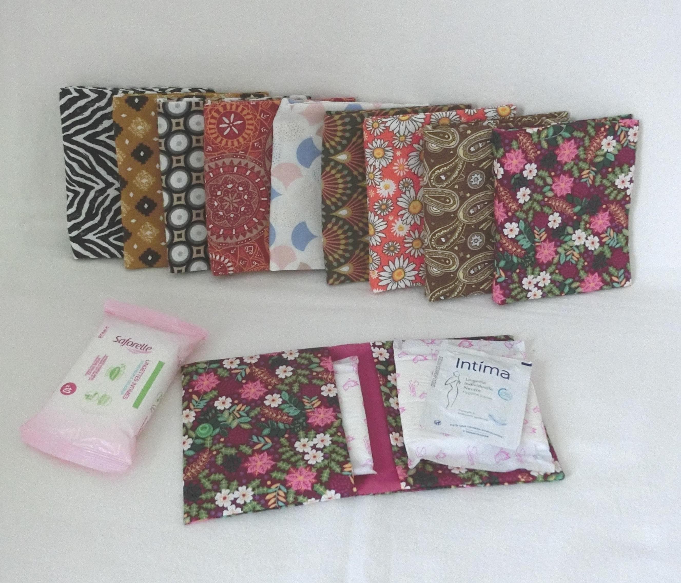 Pochette Velours Pour Serviettes Hygiéniques - Rangement Discret Et élégant - Cadeau Premières Règles Rose - 2