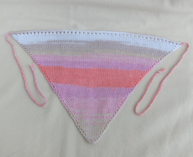 girl baby bloody handkerchief summer headband hand knitted cotton child scarf Bandana size 1224 months accessory pinkwhite