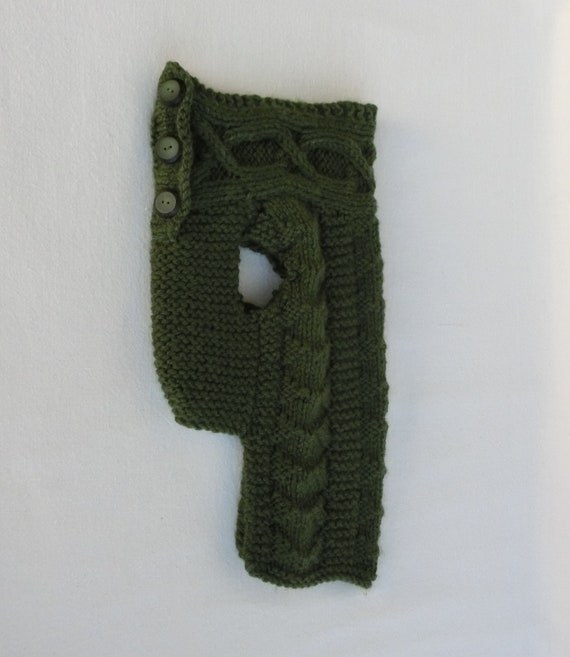 Manteau Pour Petit Chien Pinscher Chihuahua Yorkshire Vêtement Pull Mode Animaux Tricoté Main En Laine Vert Kaki Tricot à Torsades