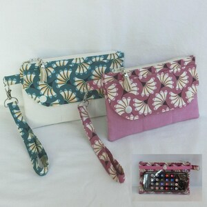 Handbag / Coin Purse, 1 transparent pocket for Phone, 3 card compartments, Zippered case and Women's wrist strap