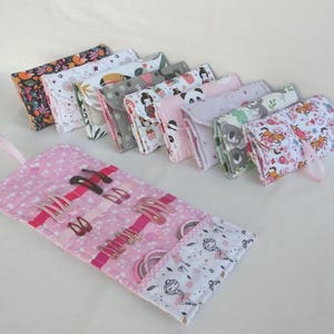 Nomad Barrette Pouch, Tessuto di Cotone, Custodia per Accessori per Capelli per Riporre Scrunchies/Elastici, Custodia Appesa, Regalo per Bambina