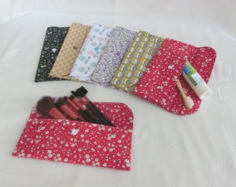 Pochette à Brosse à dent et Dentifrice, Tissu Fleuri ou Japonais, Etui à pinceaux ou petit accessoire maquillage,Trousse à médicaments Femme