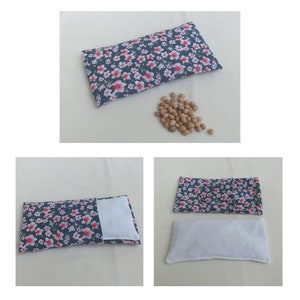 Bouillotte sèche déhoussable au Noyaux de cerises / 22 cm X 11 cm / Coussin relaxant, Tissu Coton Japonais, Cadeau Femme Fête des Mères Orchidée