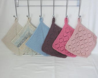 Set of hand-knitted washcloths, hand towels, paper towels, tawashi, wipes, square washcloths, guest towels, zero-waste gift