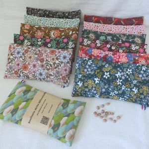 Bolsa de agua caliente seca extraíble, Cojín de hueso de cereza / 22 X 11 cm / Cojín relajante de tela japonesa, Regalo de bienestar para mujeres, Hecho a mano