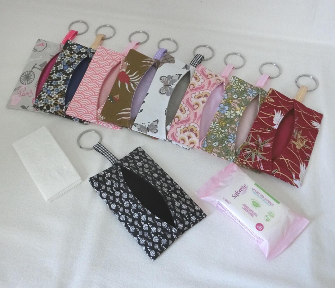Pouch for Tissues or Intimate Wipes, Japanese or Floral Fabric ...