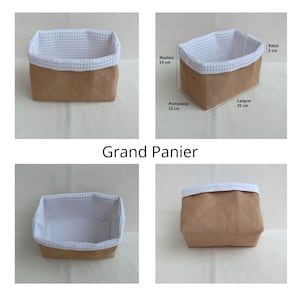 Reversible Jute and Honeycomb Terry Basket, Home Storage Basket, Baby, Child's or Bathroom Bedroom Basket Grand Panier