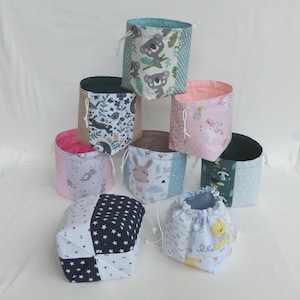 Tasje / Kleine mand, Katoenen stof, Opbergtas voor kleine make-up of sieraden accessoires, Lege zakmand voor vrouwen of kinderen