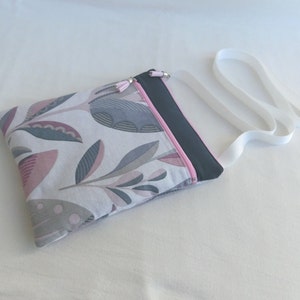 Gevoerde schoudertas, 2 ritsvakken, Crocus Flower-stof, schoudertas voor dames, 25 x 21 cm, handgemaakte tas