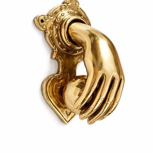 Batedor de porta em latão com punho e bola, ferragens exclusivas para entrada de residências