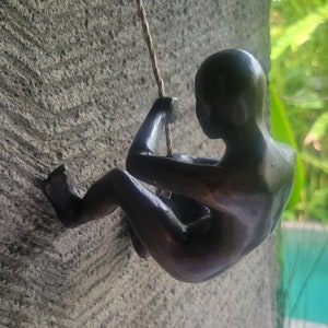 Climbing athletic wall art, #3 variation large solid bronze metal wall sculptures decor