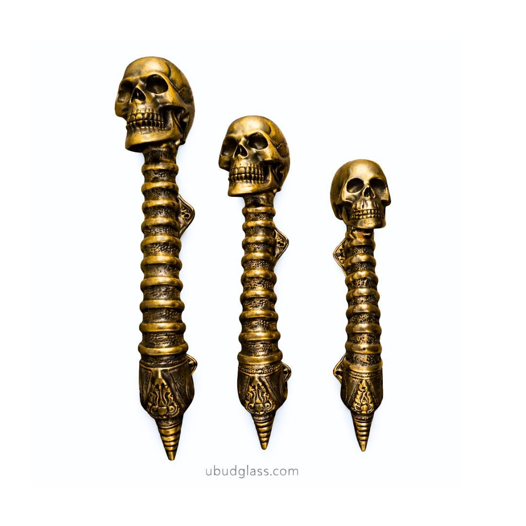 Gothic Skull Spine Door Handle, Bronze Skeleton Entry Door Pull - Etsy