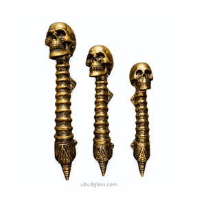 Gothic Skull Spine Door Handle, Bronze Skeleton Entry Door Pull