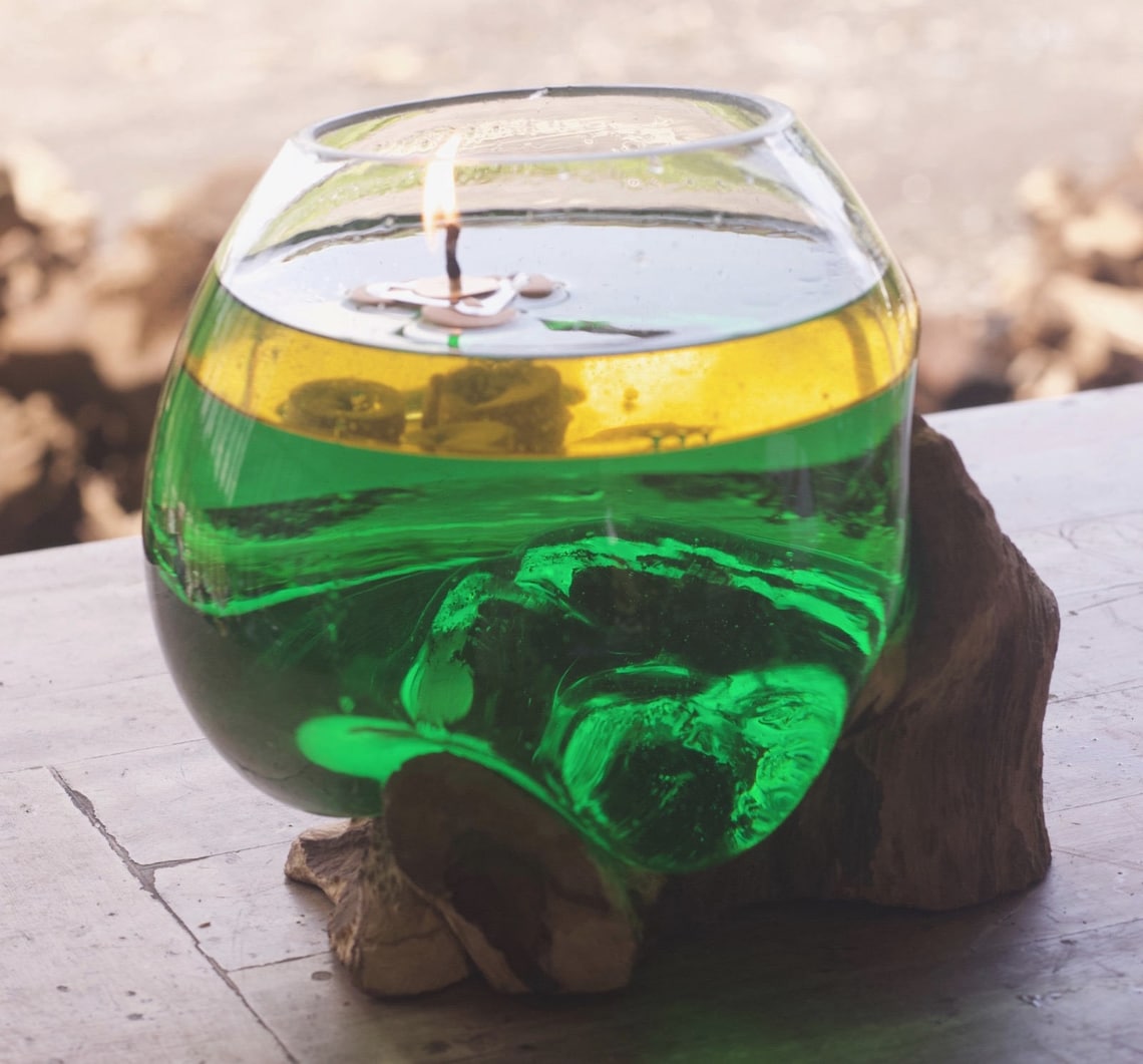 Glass Bowl Molded to Wood / Molten Glass Bowl / Driftwood Etsy Australia