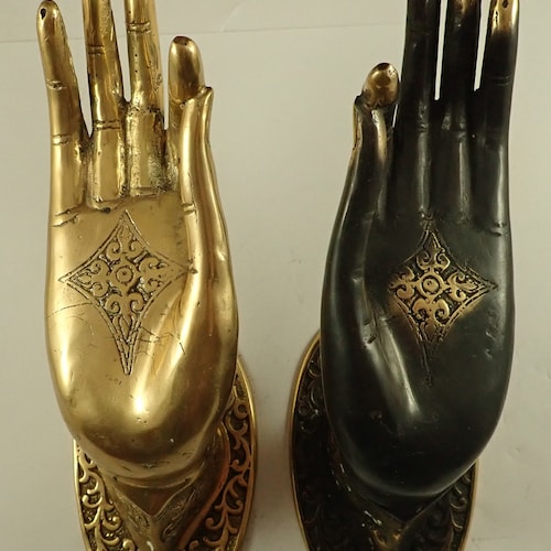 Decorative Batik Impression Brass Buddha Hand Mudra | Etsy