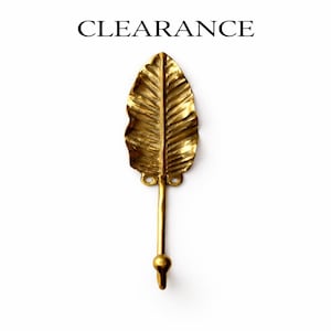 Gancho de pared con forma de hoja de latón – Oro botánico, llavero de entrada estilo bohemio