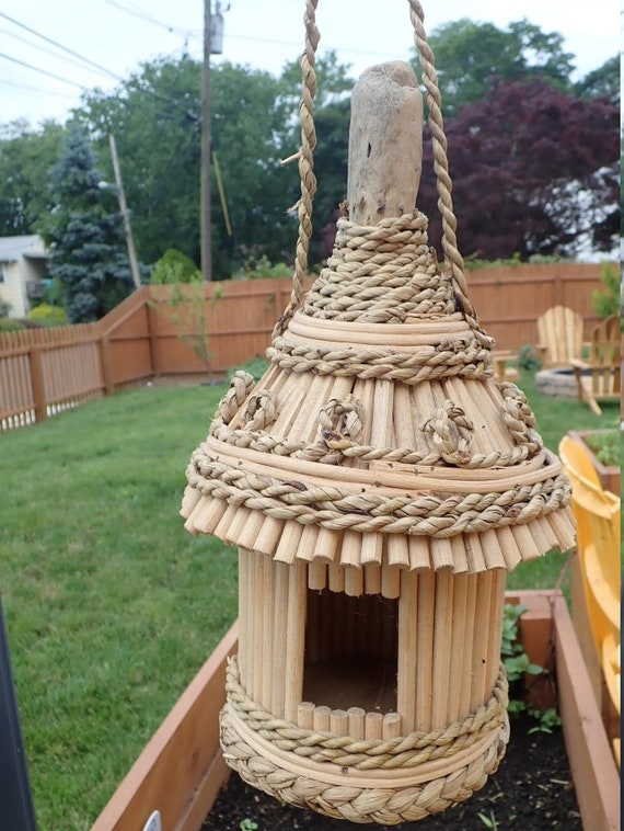Bali Bamboo Reclaimed Bird House Etsy