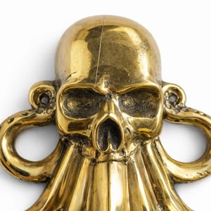 Gancho de pared de latón con forma de pulpo: decoración náutica pirata, perchero para toallas y abrigos