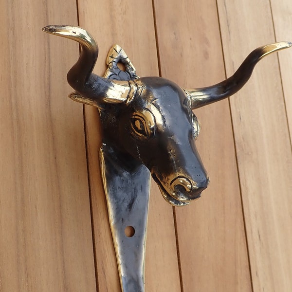 Texas Longhorn Hook, Brass longhorn  Hanger, University of Texas coat/towel hanger perfect for the kitchen, bathroom, hallway, etc.