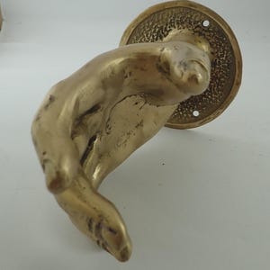 Hand shake wall sculpture brass hand left or right door pull