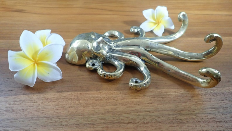 Octopus wall hook design inspiration brass kraken hook nautical sea creature decor
