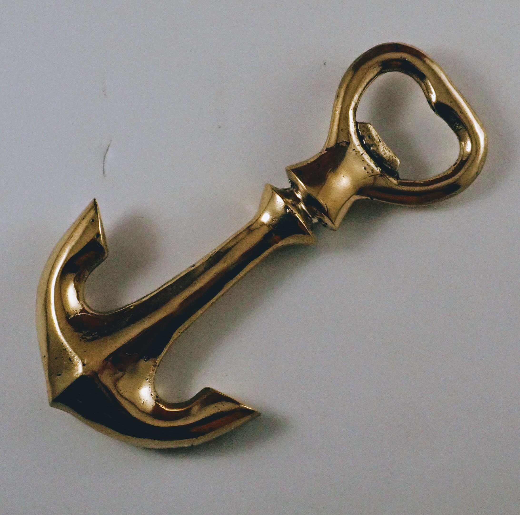 Brass Maritime Anchor bottle opener, for the professional bar tender
