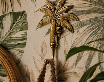 Brass Palm Tree Wall Hook | Banana Tree Hook | Tropical Coat Hook | Boho Beach Decor | Key Hook | Towel Hook | Tropical Home Decor