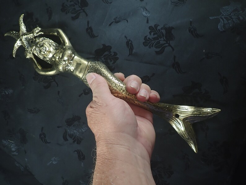 Mermaid Entry Door Handle Door Pull Solid Bronze Mermaid Door Etsy