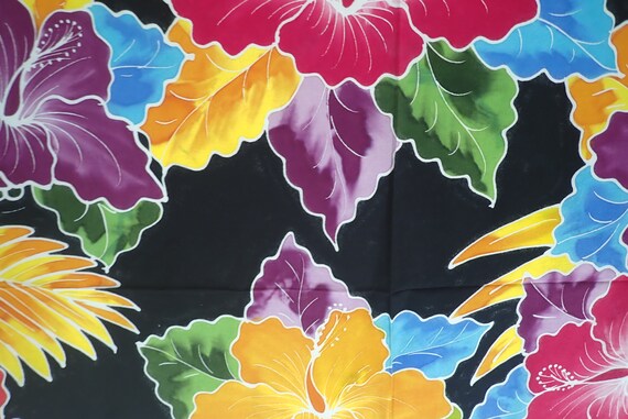 Hand Batiked Aquarium Sarongs Black Background Hand Batiked Aquarium Sarongs Black Background