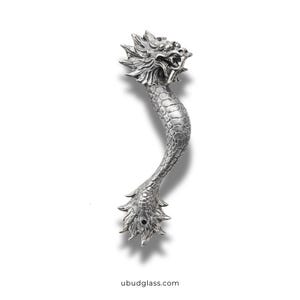 Silver dragon door handle pair vintage dragon door pulls double door