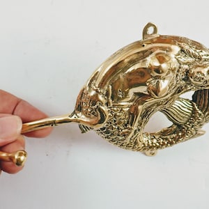 Mermaid circle brass hook