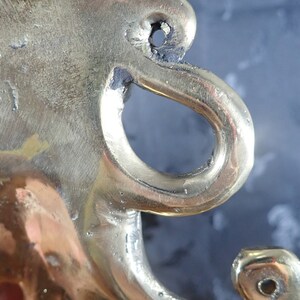 Curved brass octopus tentacle hook detail, kraken wall hook nautical brass craftsmanship