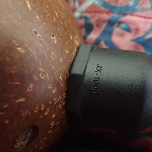 Coconut lamp electrical socket detail, handmade coconut shell lighting hardware