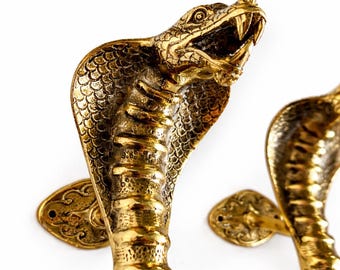 Maniglia per porta in ottone Cobra, ferramenta per ingresso a forma di serpente, arredamento Gothic Dark Academia