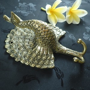 Brass Peacock double wall hook