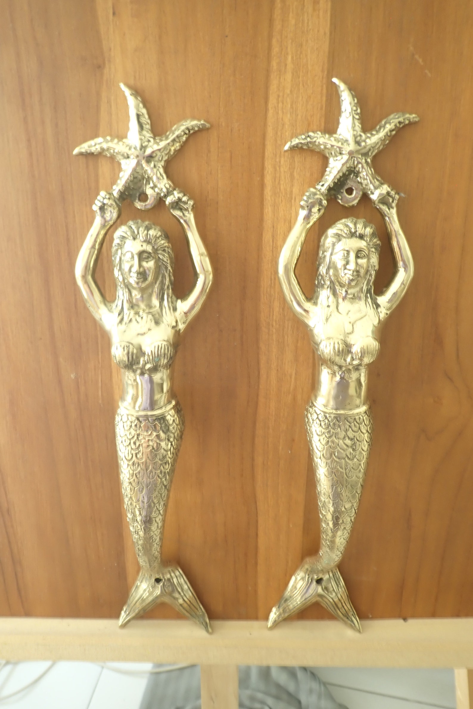 Mermaid Entry Door Handle Door Pull Solid Bronze Mermaid Door Etsy