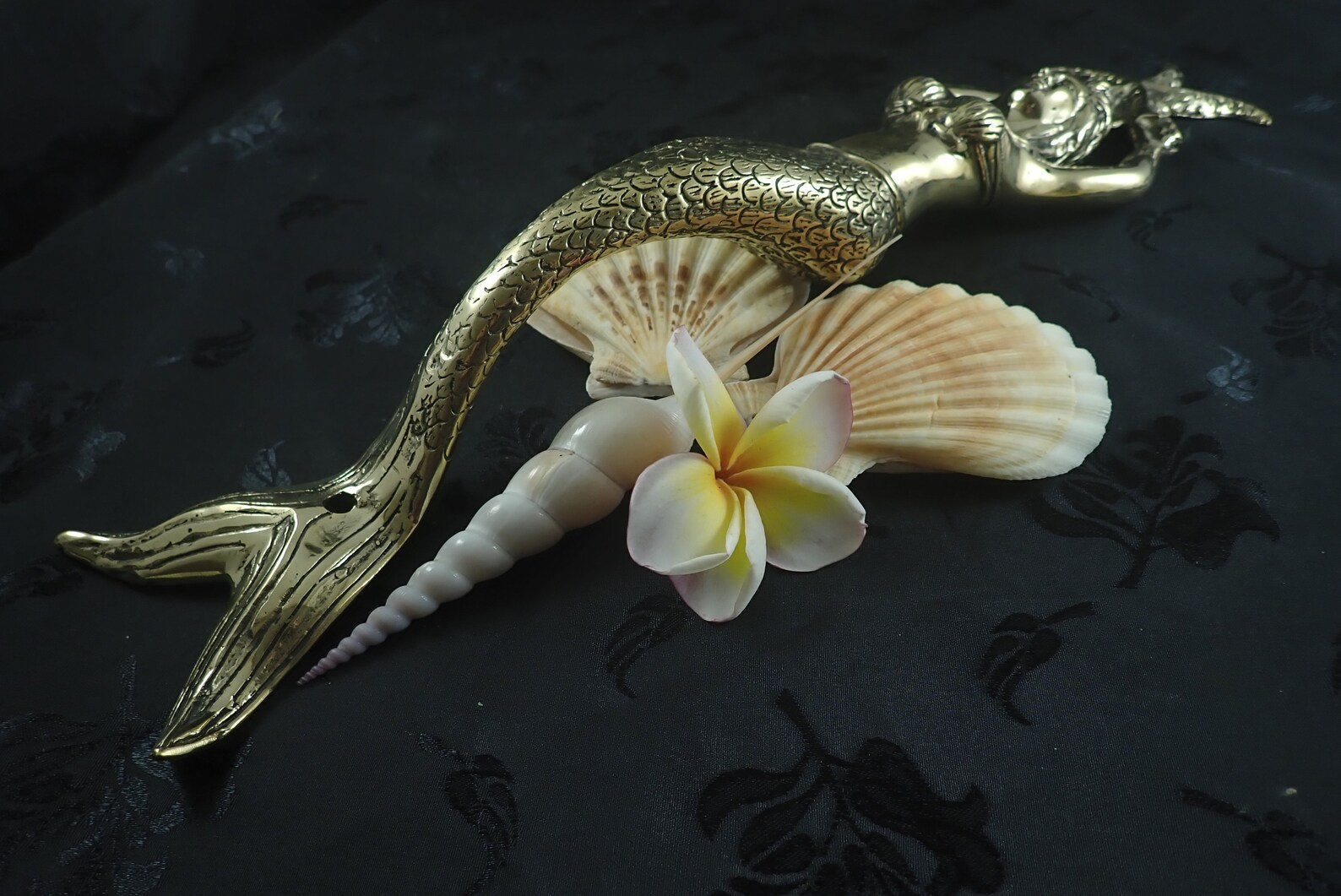 Mermaid Entry Door Handle Door Pull Solid Bronze Mermaid Door Etsy