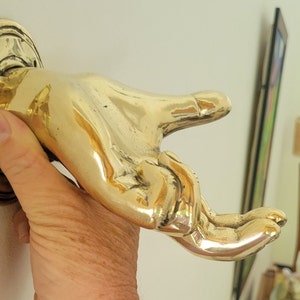 Hand fingering gesture home decor brass hand