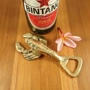 Brass lobster bottle opener, awesome bar tender gift