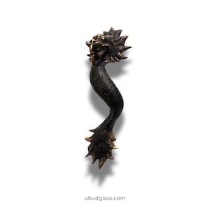 Dark antique dragon door handle bronze dragon pull gothic decor