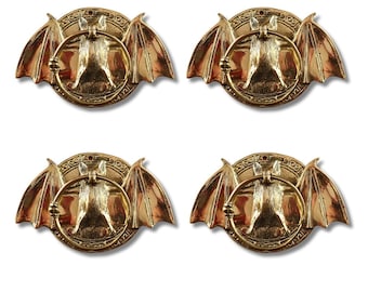 4 Pcs Brass Bat Door Knocker | Gothic Towel Ring, Furniture Pull