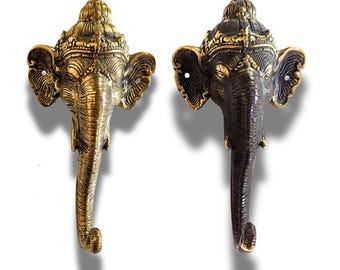 Ganesha Elephant Brass Wall Hook – Yoga Room, Meditation Decor, Towel & Plant Hanger