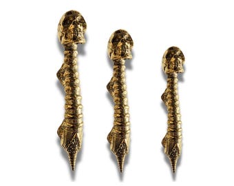 Gothic Skull Spine Door Handle, Bronze Skeleton Entry Door Pull - Etsy